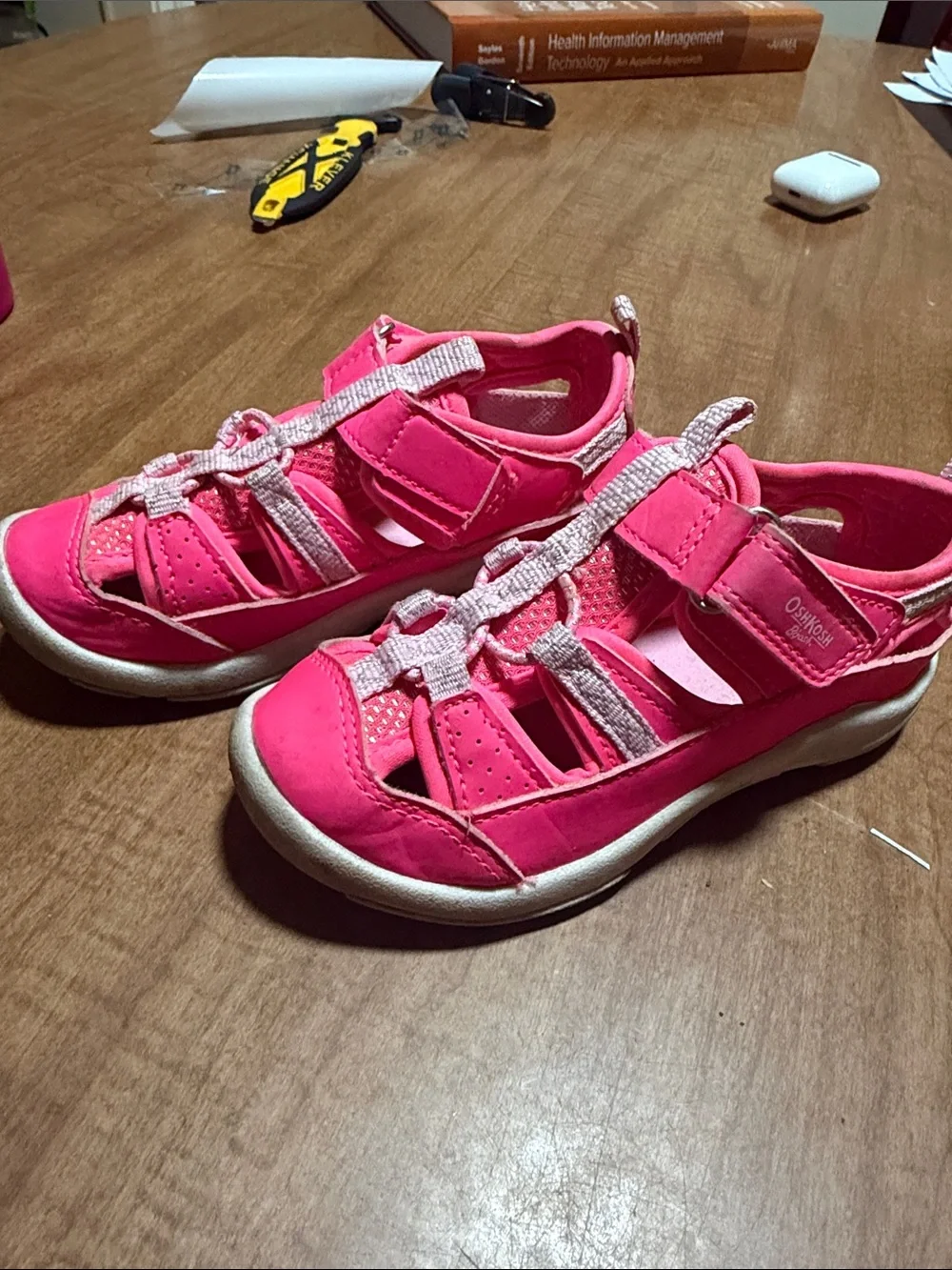 OshKosh B'gosh Hot Pink Closed-Toe Sport Sandals